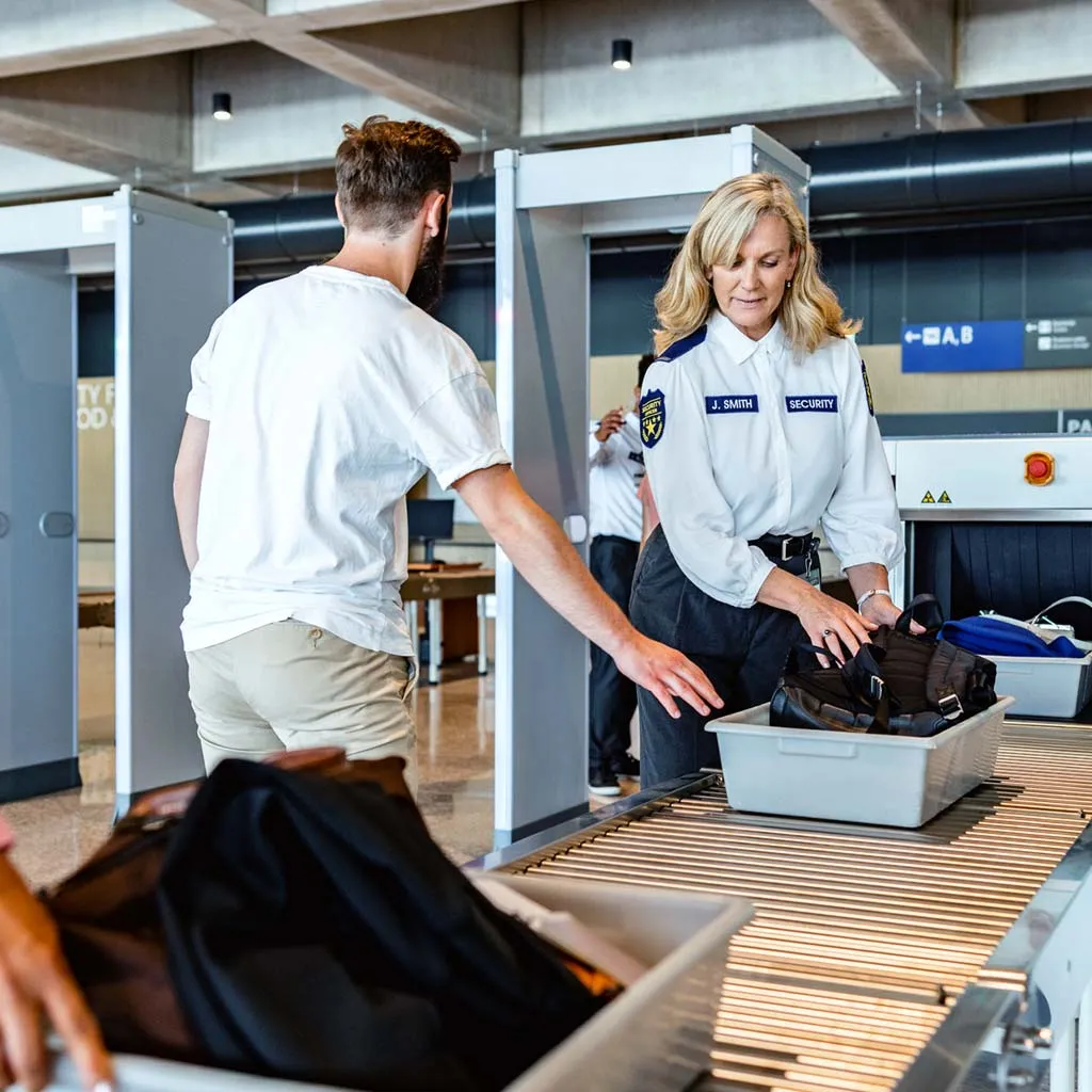 Baggage screening at the airport